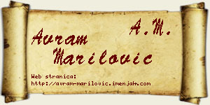 Avram Marilović vizit kartica